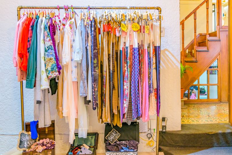 Interior of a small clothing boutique